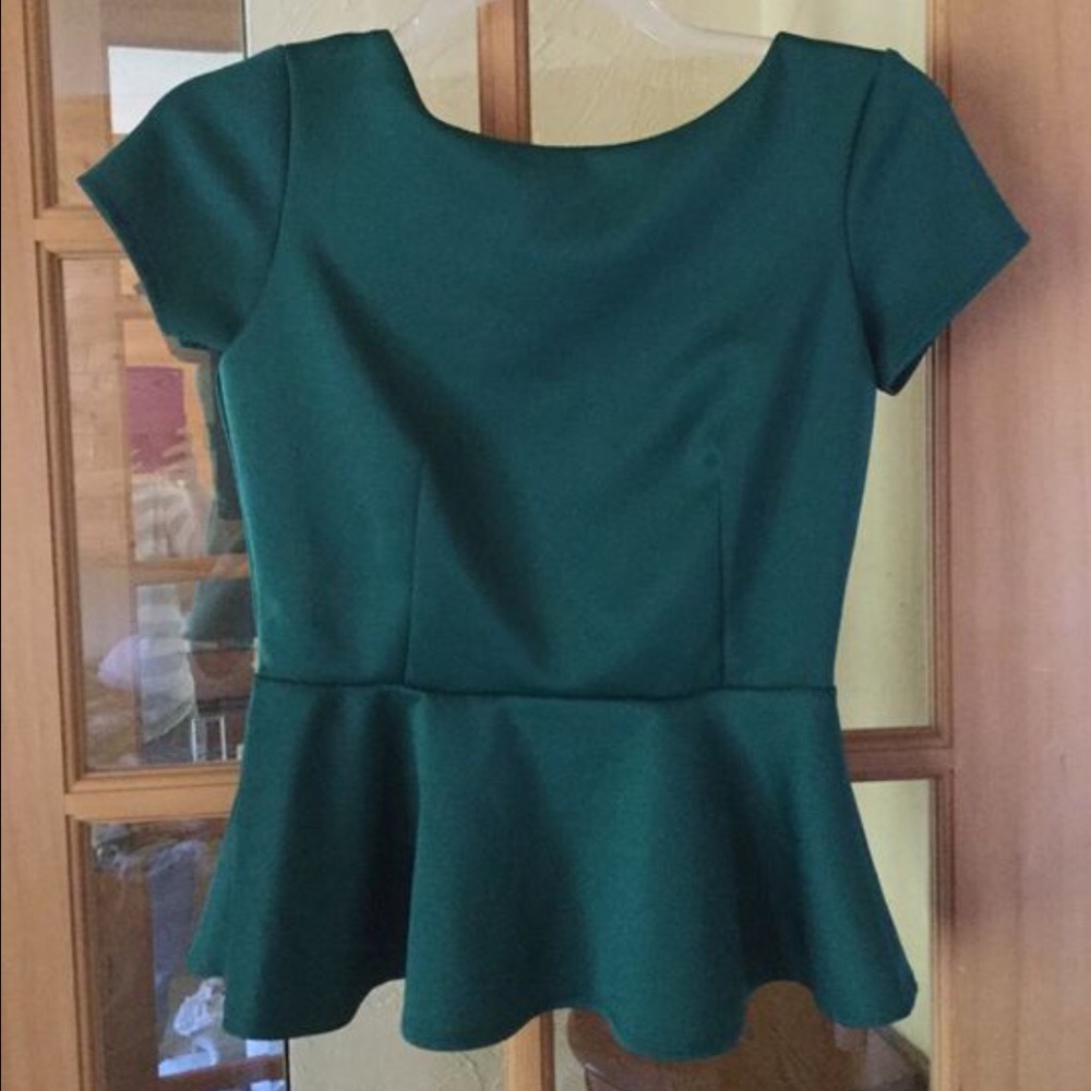Emerald Green peplum blouse
